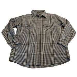 Airwalk Men’s Plaid Pearl Snap Black Gray Shirt XL